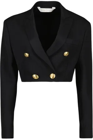 Palm Angels Blazers, female, , XS, Short Blazer with Classic Collar