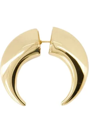 Marine Serre Earrings, female, , ONE SIZE, Gold Moon Earring - Regenerated Single