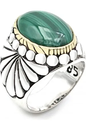 Jalan Jalan Rings, unisex, , 60 MM, 925 Sterling Silver Malachite Ring