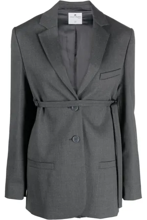 Courrèges Blazers, female, , S, Belted Blazer in Anthracite Grey