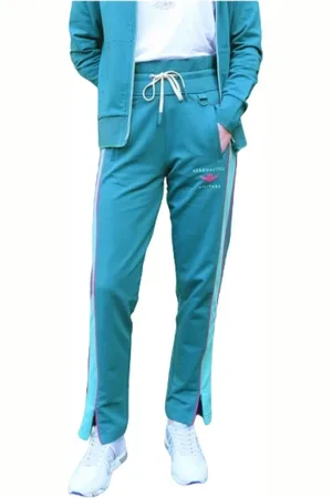 Aeronautica Militare High Waist Jogging Trousers with Contrast Stripes
