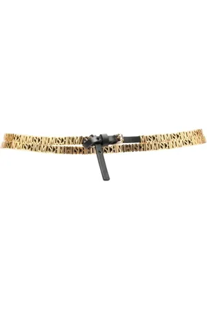 Moschino Belts, female, , S, Logo-Lettering Leather Belt