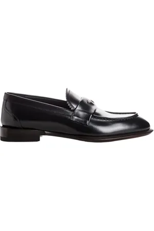 Alexander McQueen Beige Leather Moccasins with Silver Seal Detail