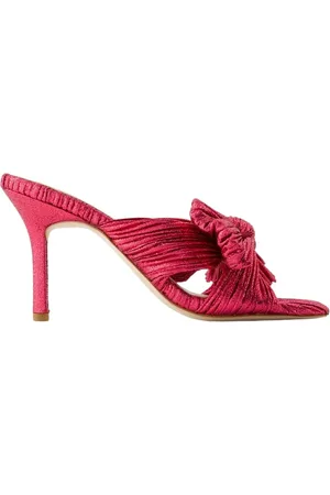 Loeffler Randall Heeled Mules, female, , 4 UK, Claudia Sandals - Synthetic Leather - Fuchsia