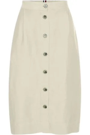 Tommy Hilfiger Midi Linen and Tencel Skirt