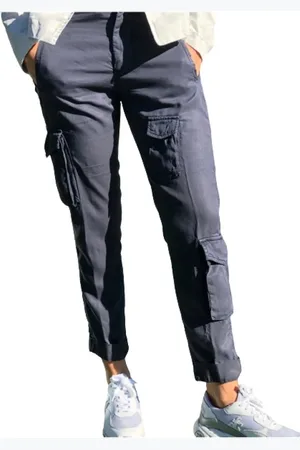 Masons Chinos, female, , XS, Cargo Trousers in Soft Lyocell with Bronze Buttons