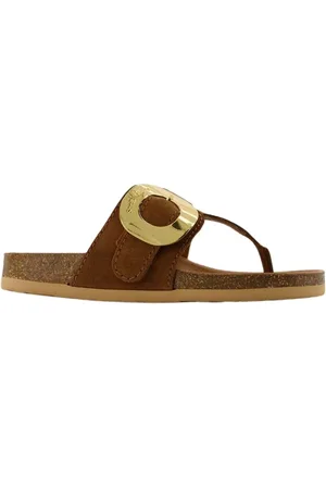 See by Chloé Flip Flops, female, , 3 UK, Boho Leather Mules with Oversize Buckle