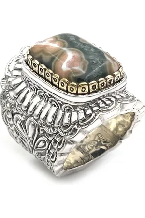 Jalan Jalan Rings, unisex, , 58 MM, Handcrafted Ocean Jasper Silver Ring