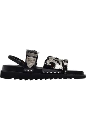 TOGA PULLA Leather Sandals with Metallic Straps