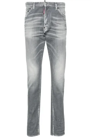 Dsquared2 Slim-fit Jeans, male, , 3XL, Grey Distressed Denim Skinny Trousers