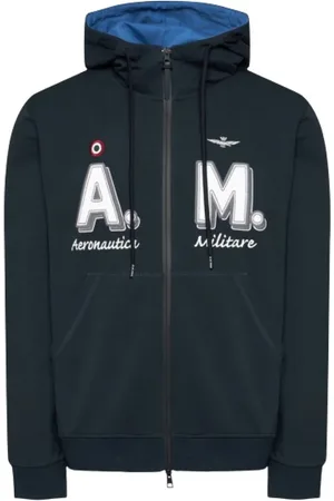 Aeronautica Militare Zip-through hoodie with double-entry zipper