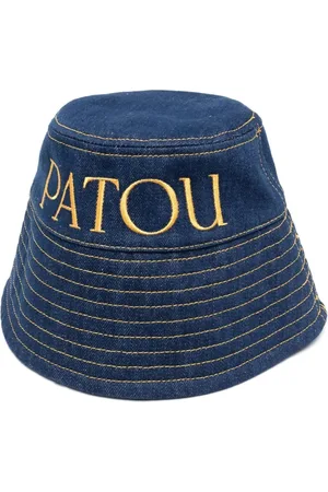Patou Hats, female, , M, Embroidered Logo Denim Bucket Hat