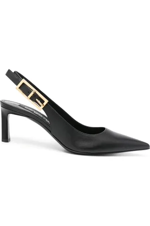 Sergio Rossi Grained Leather Slingback Heels