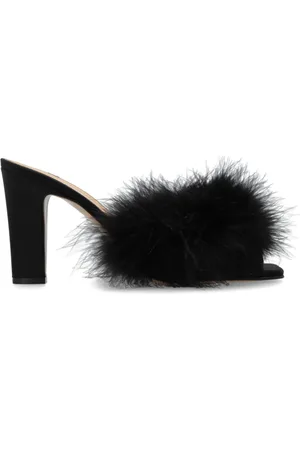 Maison Margiela Heeled Mules, female, , 3 UK, Heeled Mules with Feathers