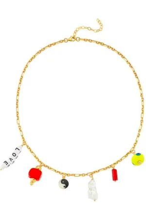 Maison Irem Necklaces, female, , ONE SIZE, Charming Gold Plated Pendant Necklace