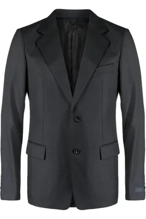 Lanvin Blazers, male, , L, Charcoal Grey Wool Blazer with Notched Lapels
