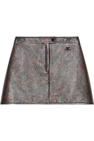 Courrèges Short Skirts, female, , S, Coffee Textured Skirt