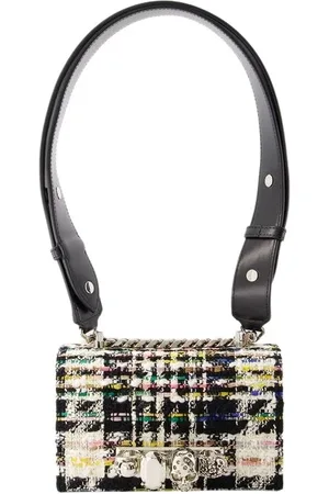 Alexander McQueen Shoulder Bags, female, , ONE SIZE, Jewell Fringes Tweed Shoulder Bag