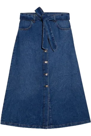 Liu Jo Midi Skirts, female, , W28, Buttoned Mid-Length Denim Skirt