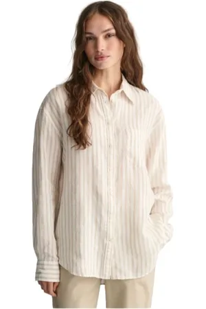 GANT Shirts, female, , L, Striped Linen Shirt