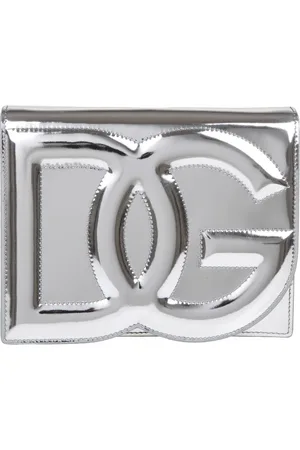 Dolce & Gabbana Silver Laminated Leather Shoulder Bag