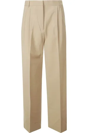 Rohe Brown Elegant Pleated Wide Leg Trousers