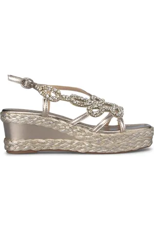 Alma en Pena Wedges, female, , 4 UK, Sparkling wedge sandal with square toe