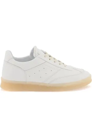 Maison Margiela Sneakers, female, , 4 UK, Leather Court Trainers with Perforated Sides
