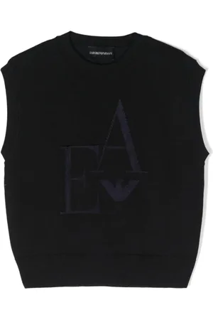 Emporio Armani Vests, male, , 12 Y, Maxi Logo Jacquard Gilet