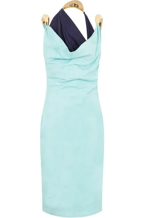 Bottega Veneta Fluid Suede Midi Dress Metal Detail