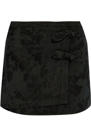 Ganni Short Skirts, female, , M, Flocked Wrap Skirt
