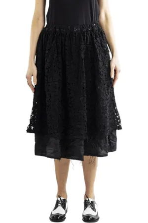 Comme des Garçons Maxi Skirts, female, , M, Floral Lace Flared Skirt