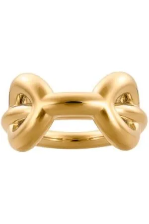CHARLOTTE CHESNAIS Vermeil Binary Chain ring - Colour: Or,Size: 51