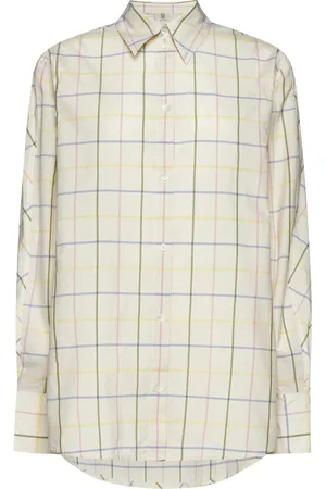 Totême Check Print Kimono Sleeve Shirt