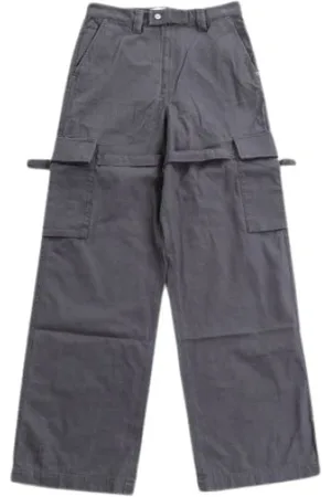 AMBUSH Straight Trousers, male, , S, Grey Cargo Trousers with Flap Pockets