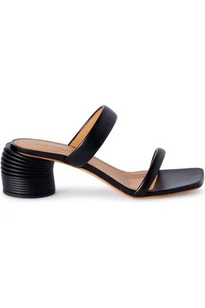 OFF-WHITE Leather Double-Strap Slip-On Heels