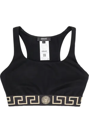 VERSACE Sleeveless Crop Top with La Greca