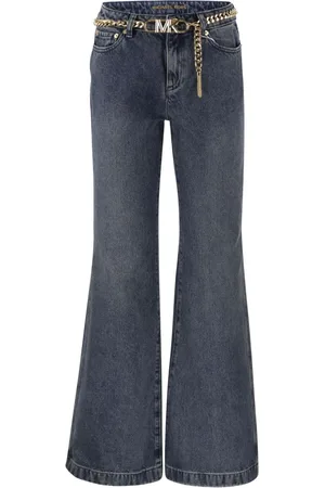 Michael Kors Flared Jeans, female, , M, Flared Denim Jeans with Chain Belt