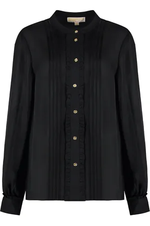 Michael Kors Silk Blend Blouse with Decorative Ruffles