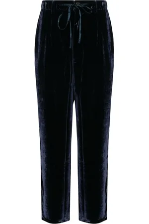 PIERRE-LOUIS MASCIA Sweatpants, female, , M, Velvet Trousers with Piped Trim