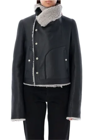 Rick Owens Leather Jackets, female, , M, Pearl Skirt Classic Biker Jacket