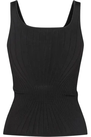 MUGLER Sleeveless Tops, female, , M, Knit Tank Top with Sculpture Effect