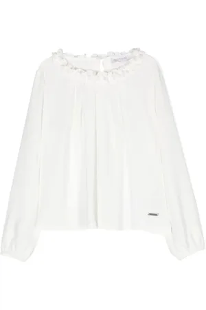 MONNALISA Blouses, female, , 11 Y, Stylish Casacca Top in Cream