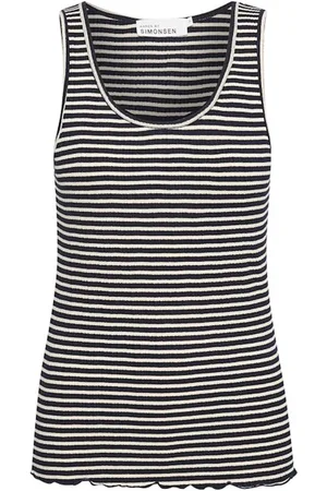 Karen by Simonsen Sleeveless Tops, female, , XS, Striped Tank Top Night Sky/Egret
