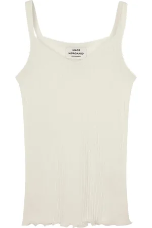 Mads Norgaard Sleeveless Tops, female, , 2XL, Vanilla Ice Pointella Trille Top