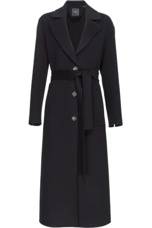 Pinko Belted Coats, female, , XS, Wool Coat with Belted Waist