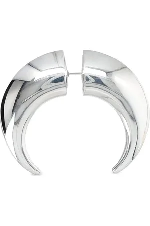 Marine Serre Earrings, female, , ONE SIZE, Crescent Moon Pendant Silver Earring