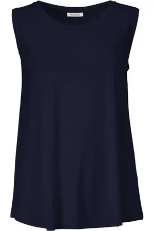 Masai Navy Sleeveless A-Line Jersey Top