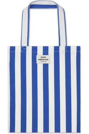 Mads Norgaard Tote Bags, female, , ONE SIZE, Striped Shopper Bag Blue