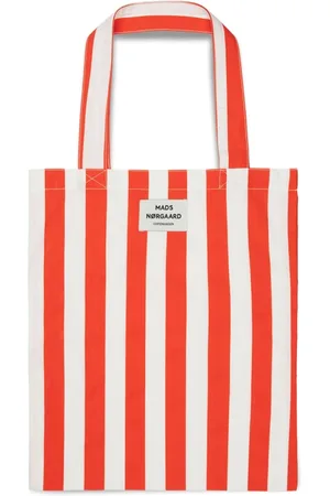 Mads Norgaard Tote Bags, female, , ONE SIZE, Striped Shopper Bag Red
